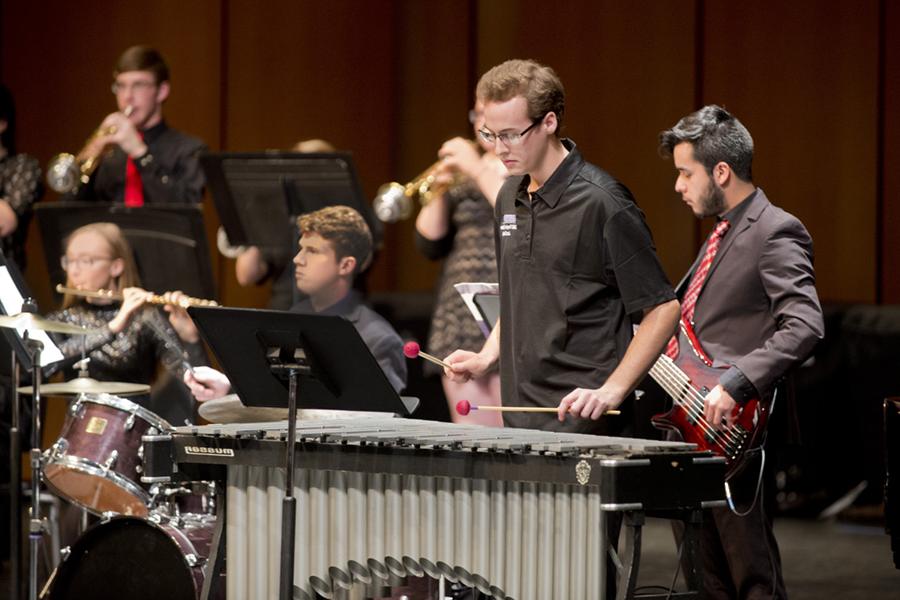 Jazz ensemble performing